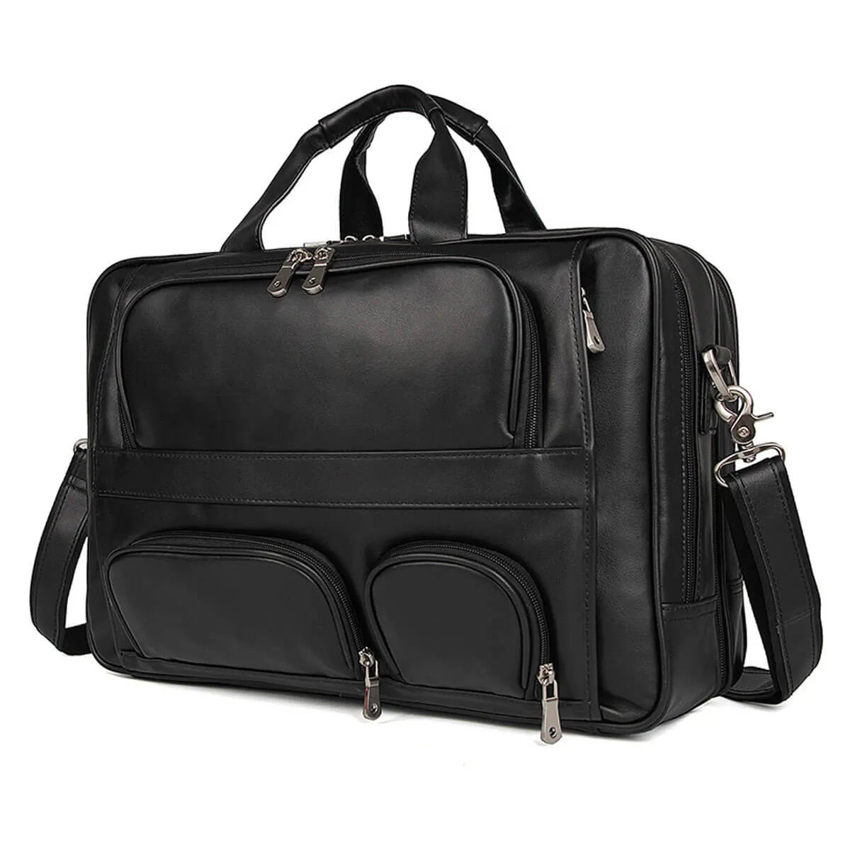 Premium Genuine Leather Bag Large Multi-Functional Travel Briefcase