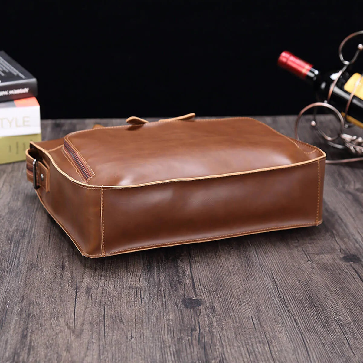 Premium Messenger Bag Horse PU Leather Business Briefcase