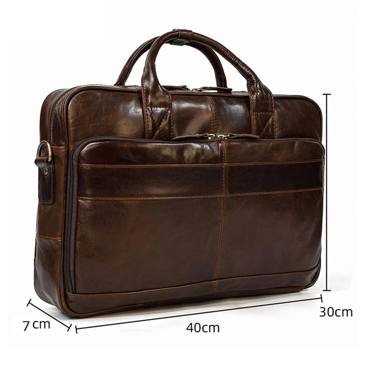 Real Cowhide Large Genuine Leather Business Briefcase