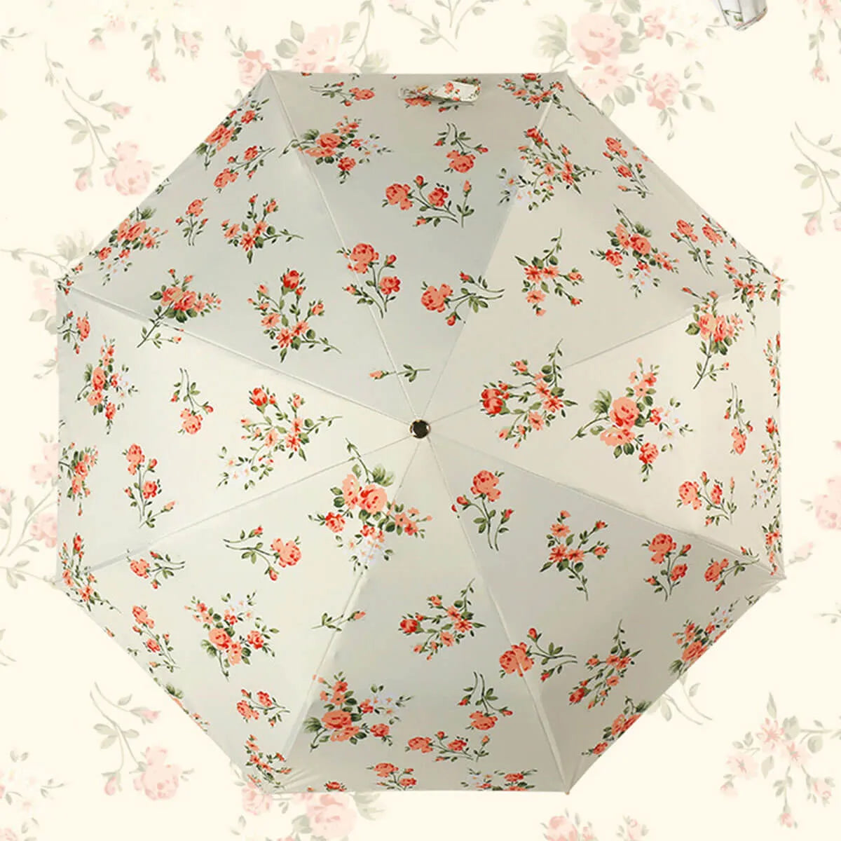 Retro Flower Ultra-Light Golden Hook Umbrella