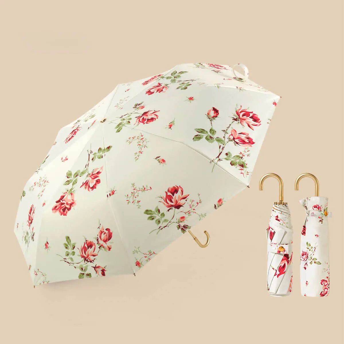 Retro Flower Ultra-Light Golden Hook Umbrella