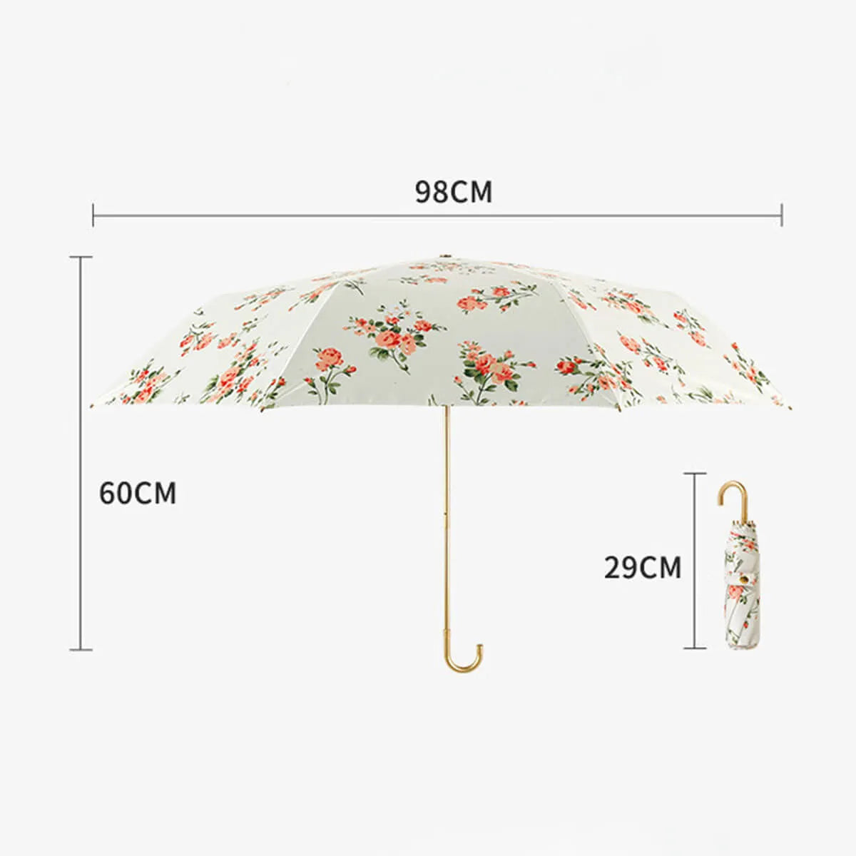 Retro Flower Ultra-Light Golden Hook Umbrella