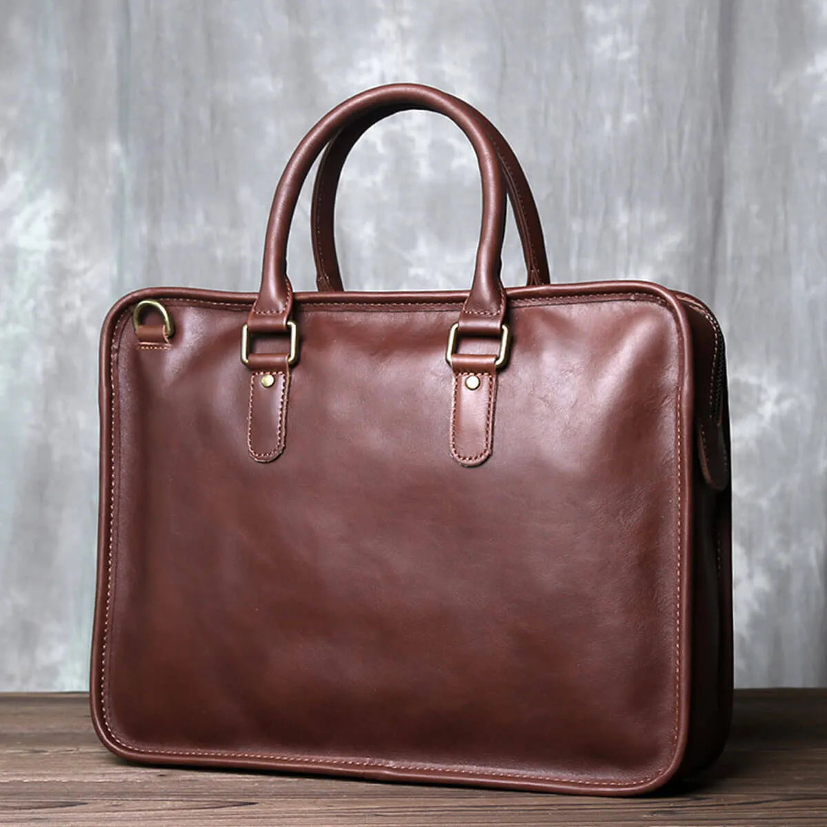 Retro Horse Handbag First Layer Leather Multifunctional Premium Briefcase