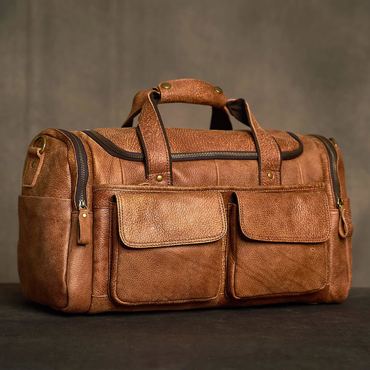 Retro Leather Casual Large Capacity Luggage Bag
