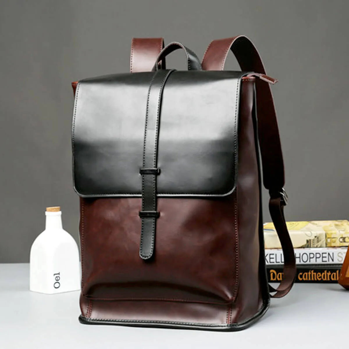 Retro Vintage Leather Leisure Travel Backpack