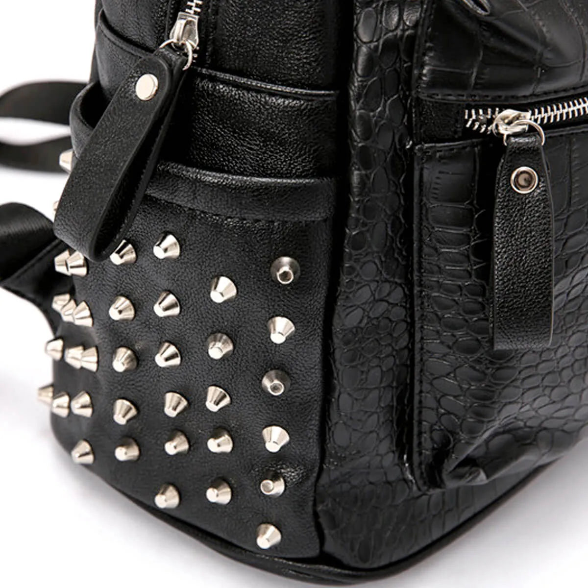 Rivet Black Pu Leather Fashion Designer Backpack