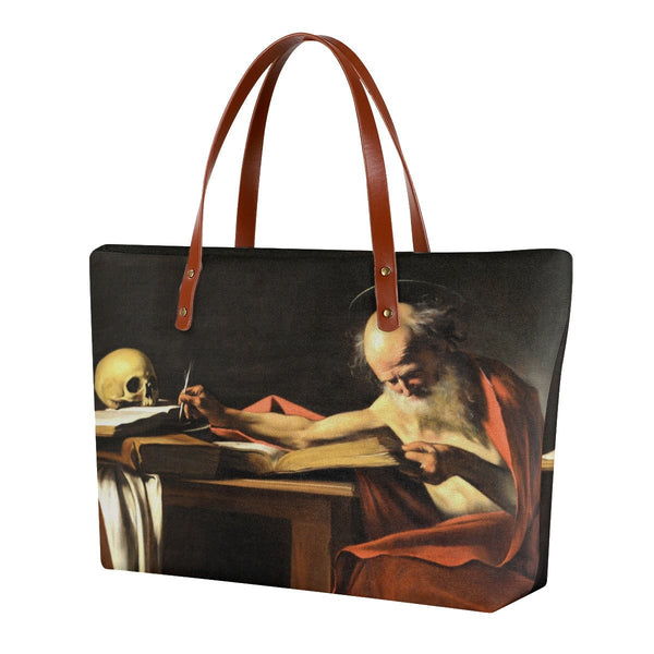 Saint Jerome Writing by Caravaggio Tote Bag