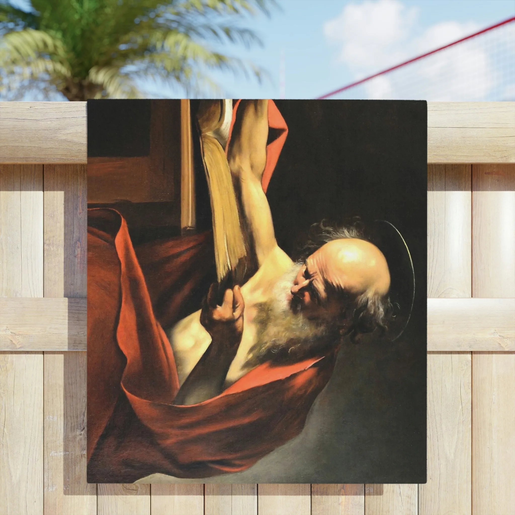 Saint Jerome Writing Caravaggio Beach Towels