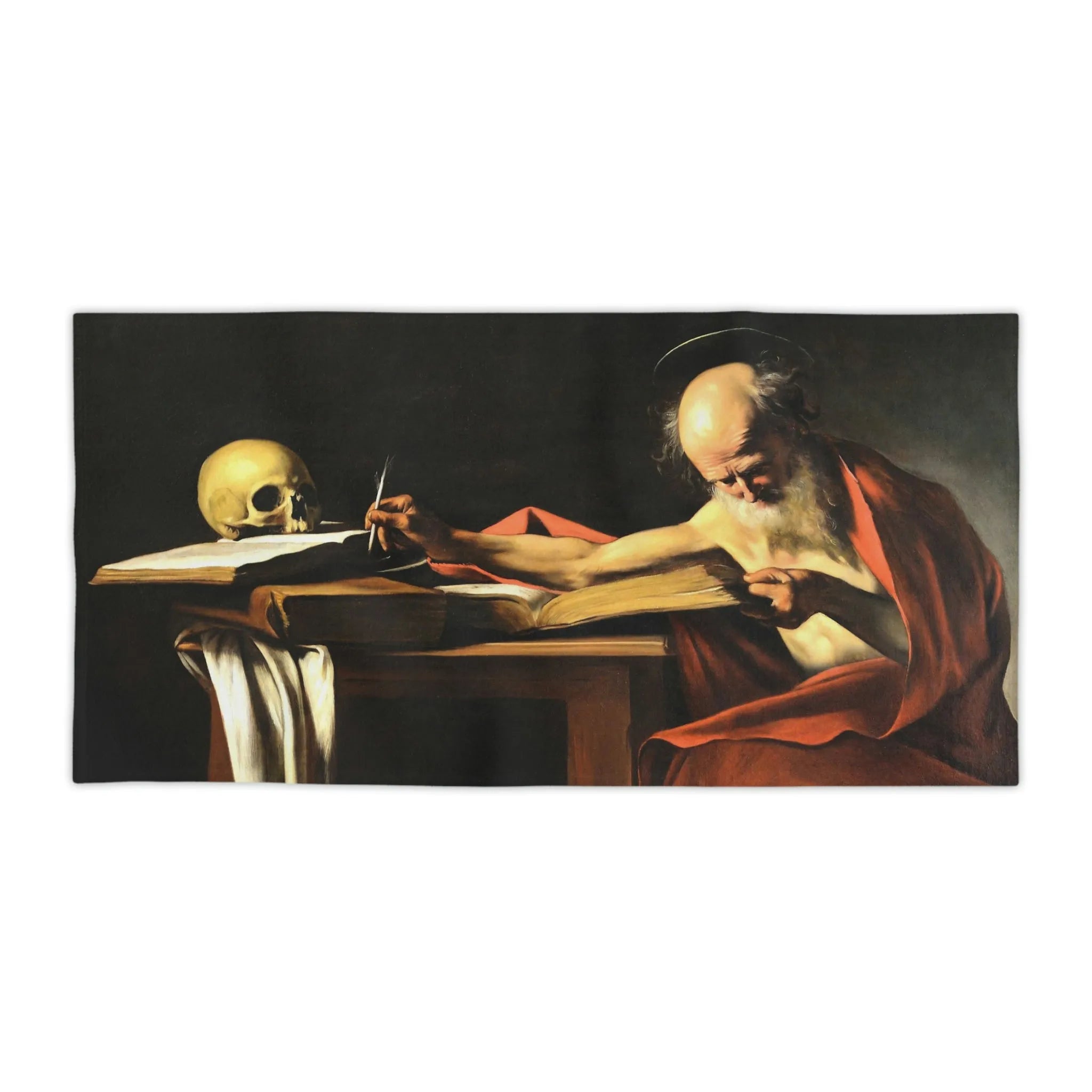 Saint Jerome Writing Caravaggio Beach Towels