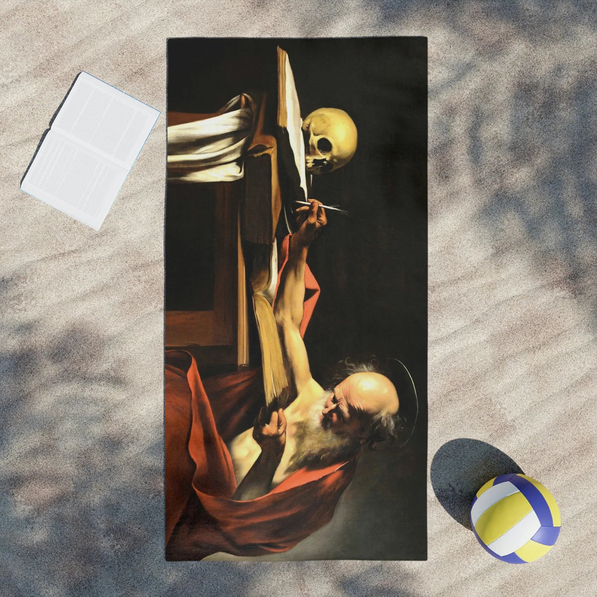 Saint Jerome Writing Caravaggio Beach Towels