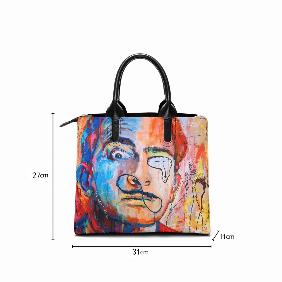 Salvador Dali Famous Pop Art Surrealism Leather Handbag