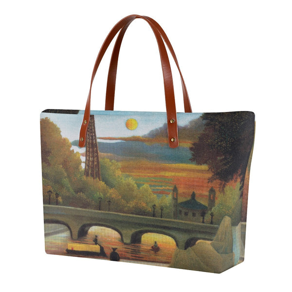 Seine and Eiffel Tower in the Sunset Henri Rousseau Tote Bag