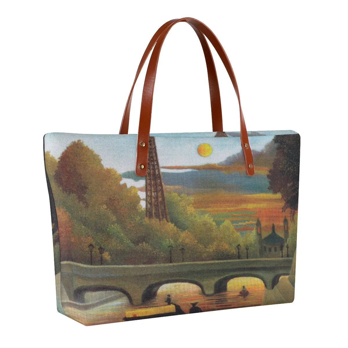 Seine and Eiffel Tower in the Sunset Henri Rousseau Tote Bag