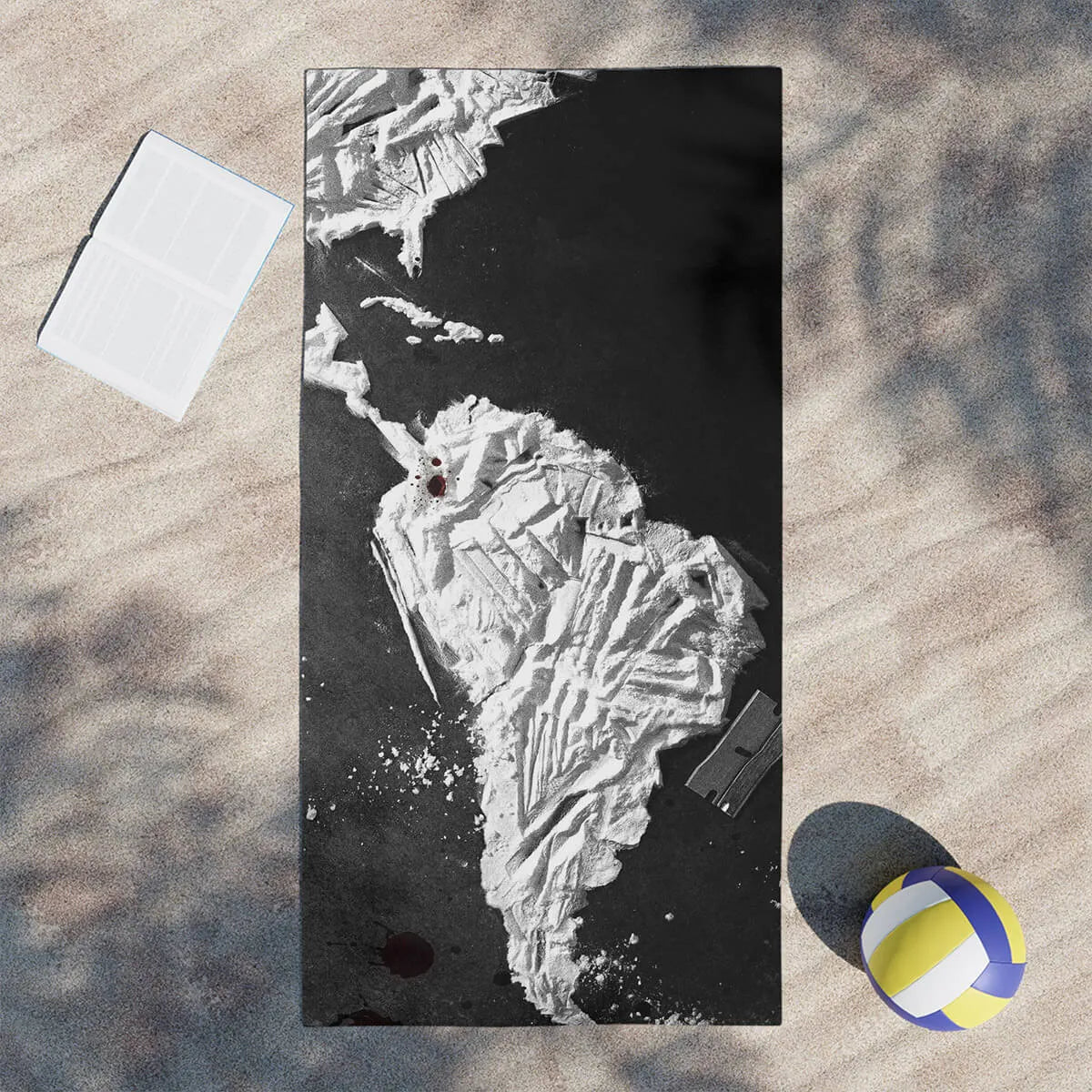 South America World Map Beach Towel