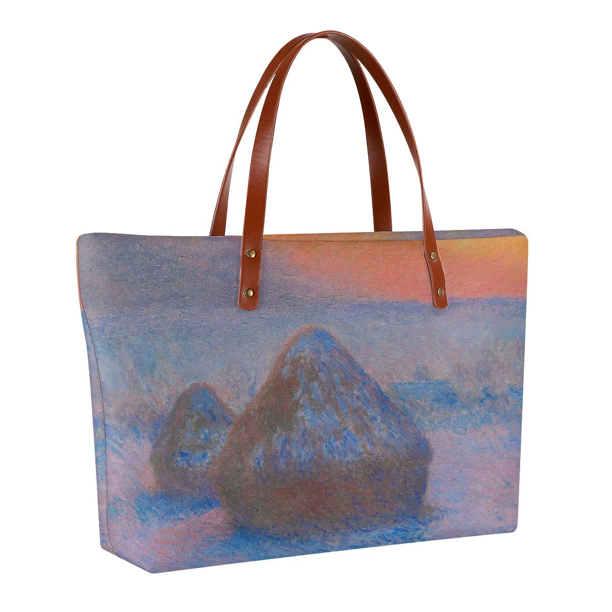 Stacks of Wheat Sunset by Claude Monet Tote Bag