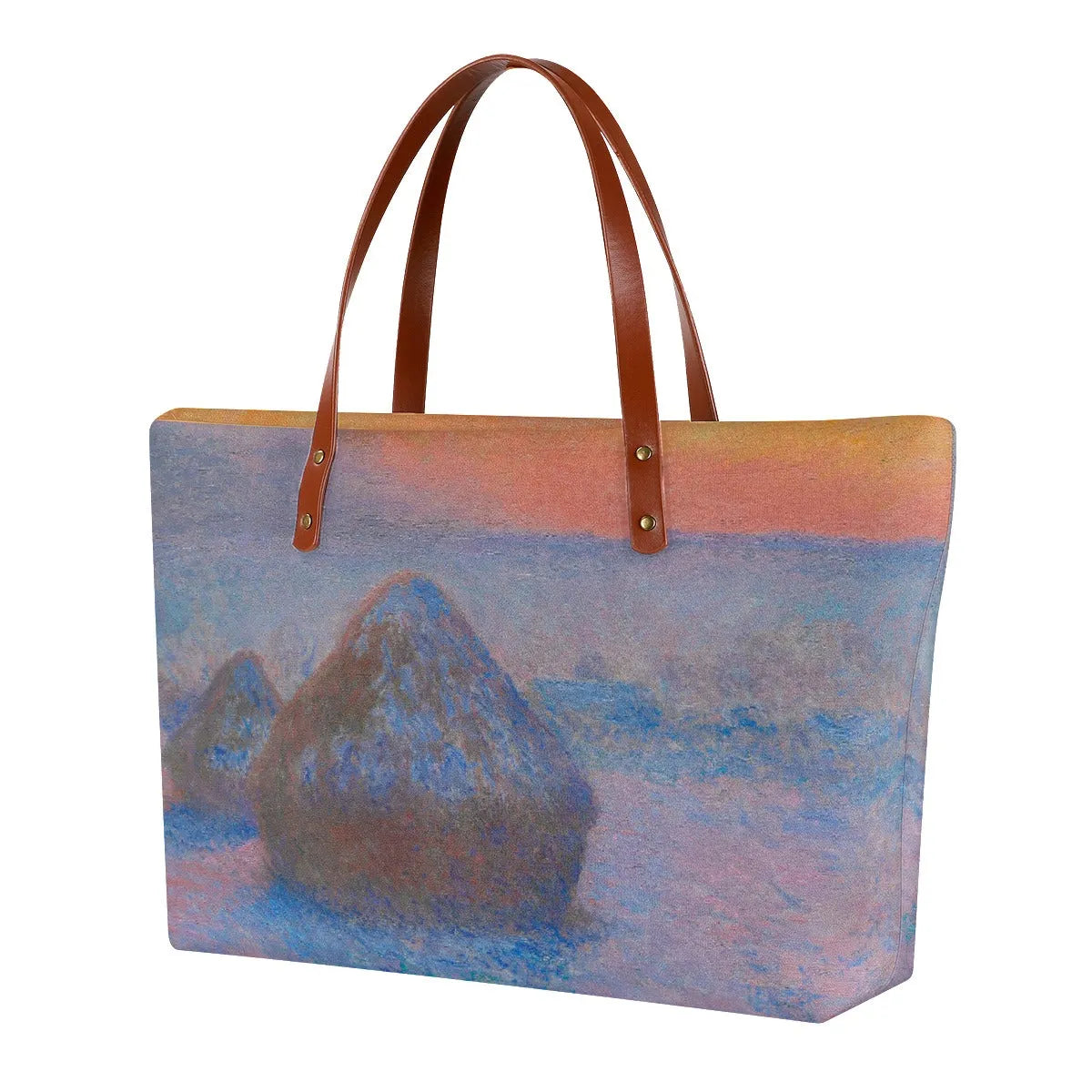 Stacks of Wheat Sunset by Claude Monet Tote Bag