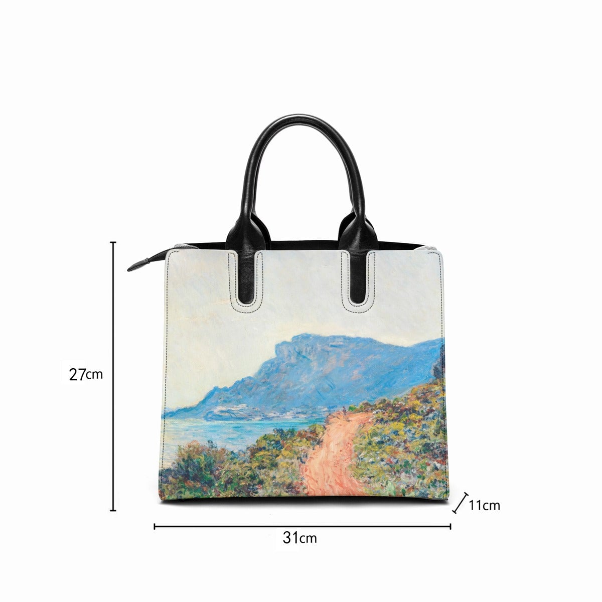 The Corniche near Monaco by Claude Monet Fashion Handbag