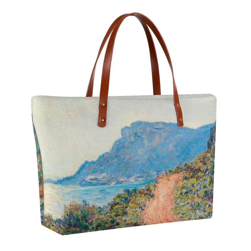 Monet Painting Tote Bag La Corniche Near Monaco Artist 
