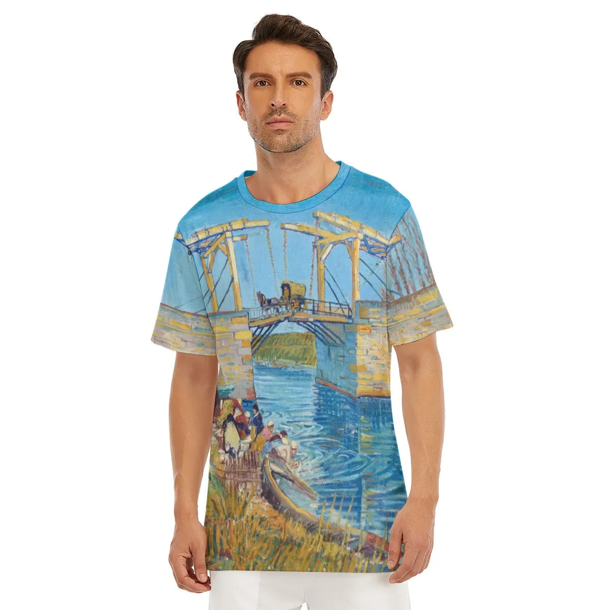 The Langlois Bridge at Arles with Women Washing T-Shirt