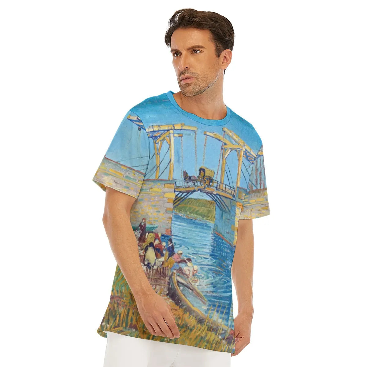 The Langlois Bridge at Arles with Women Washing T-Shirt