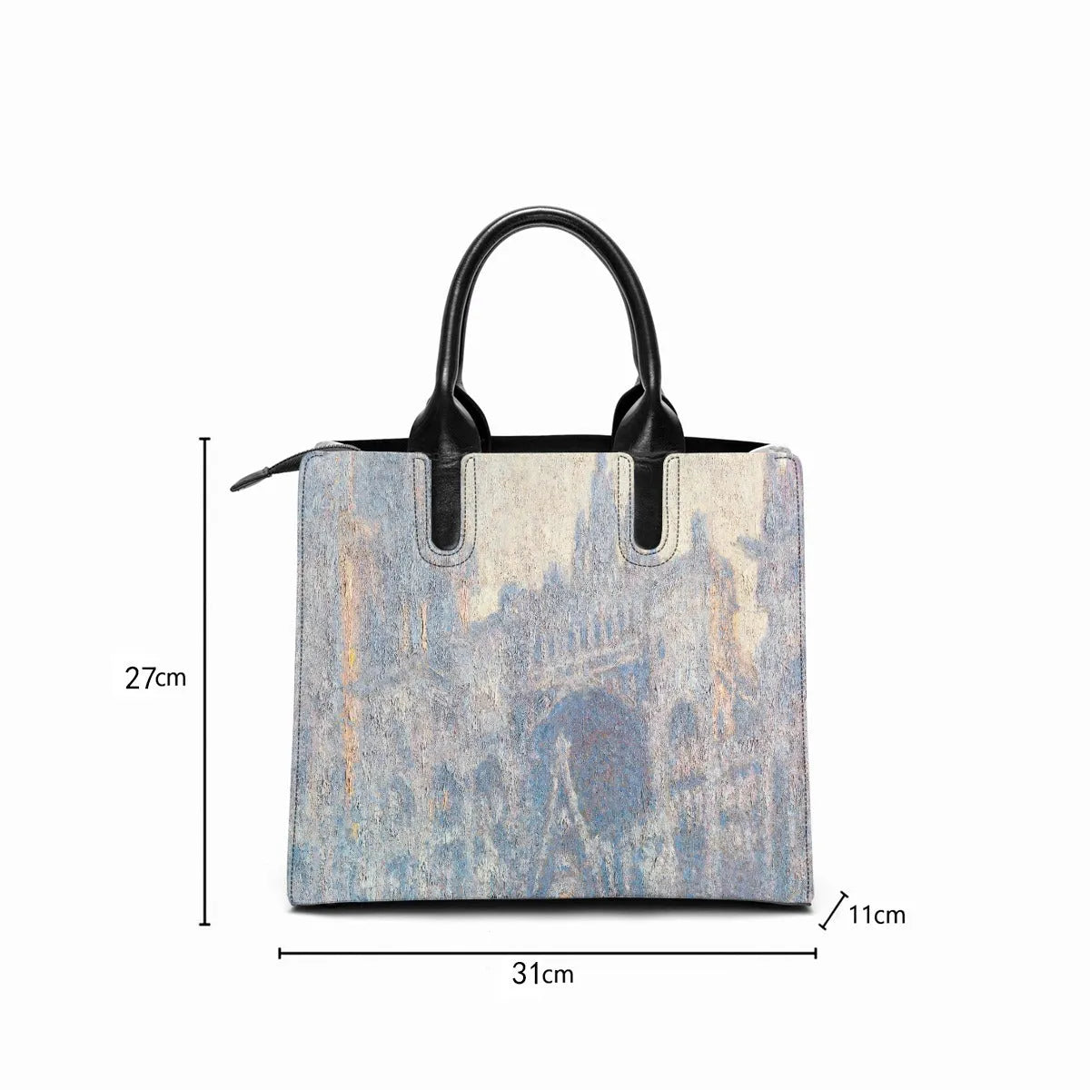 The Portal of Rouen Cathedral by Claude Monet Fashion Handbag