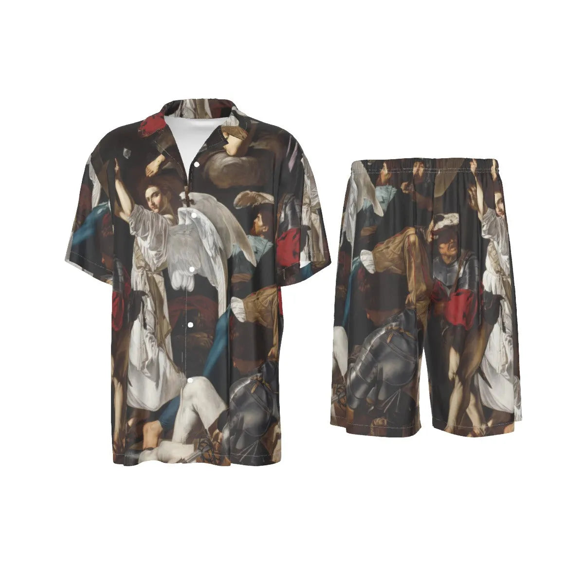 The Resurrection Cecco del Caravaggio Art Silk Shirt Suit Set