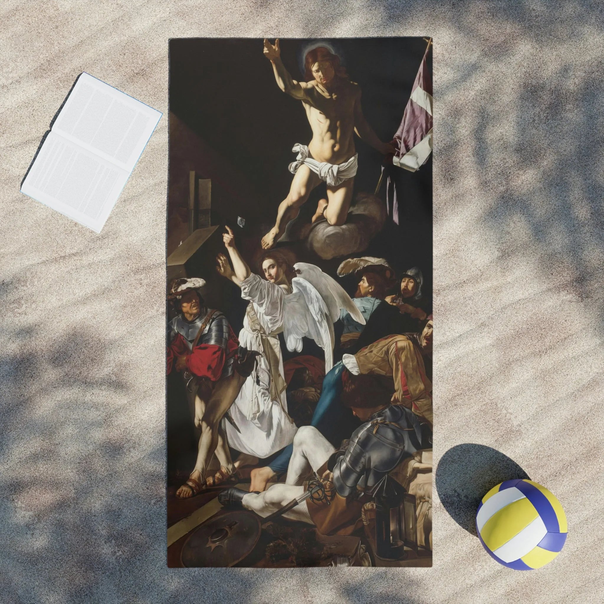 The Resurrection Cecco del Caravaggio Beach Towels