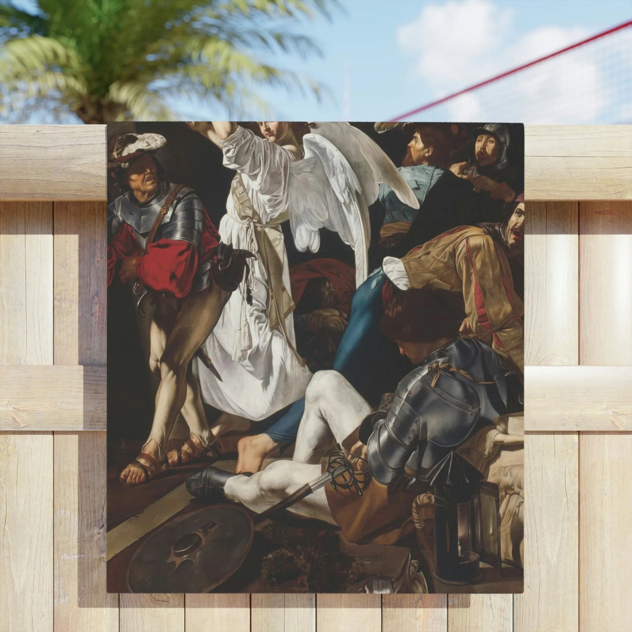 The Resurrection Cecco del Caravaggio Beach Towels