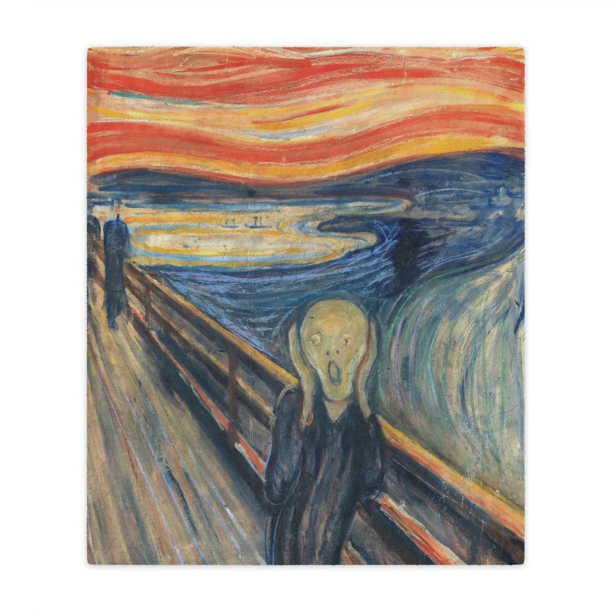 High-Quality Edvard Munch Artwork on Cozy Blanket