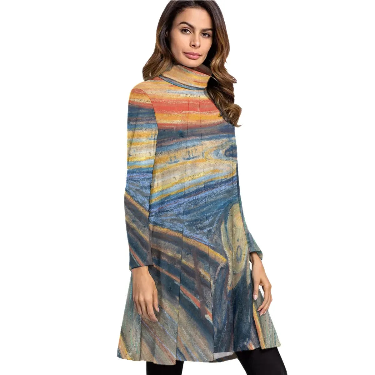 The Scream by Edvard Munch Painting Dress Long Sleeve