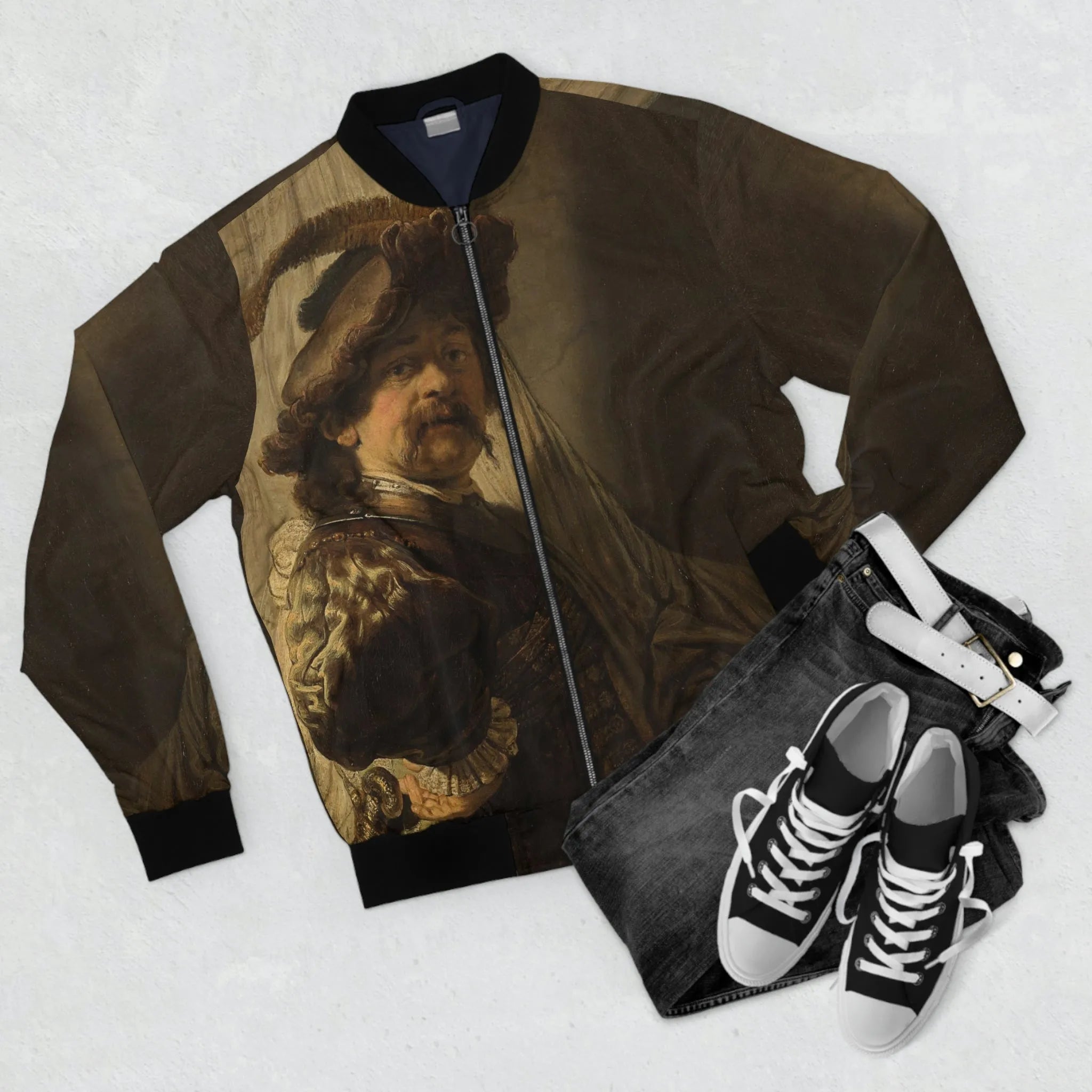 The Standard Bearer by Rembrandt Art Bomber Jacket