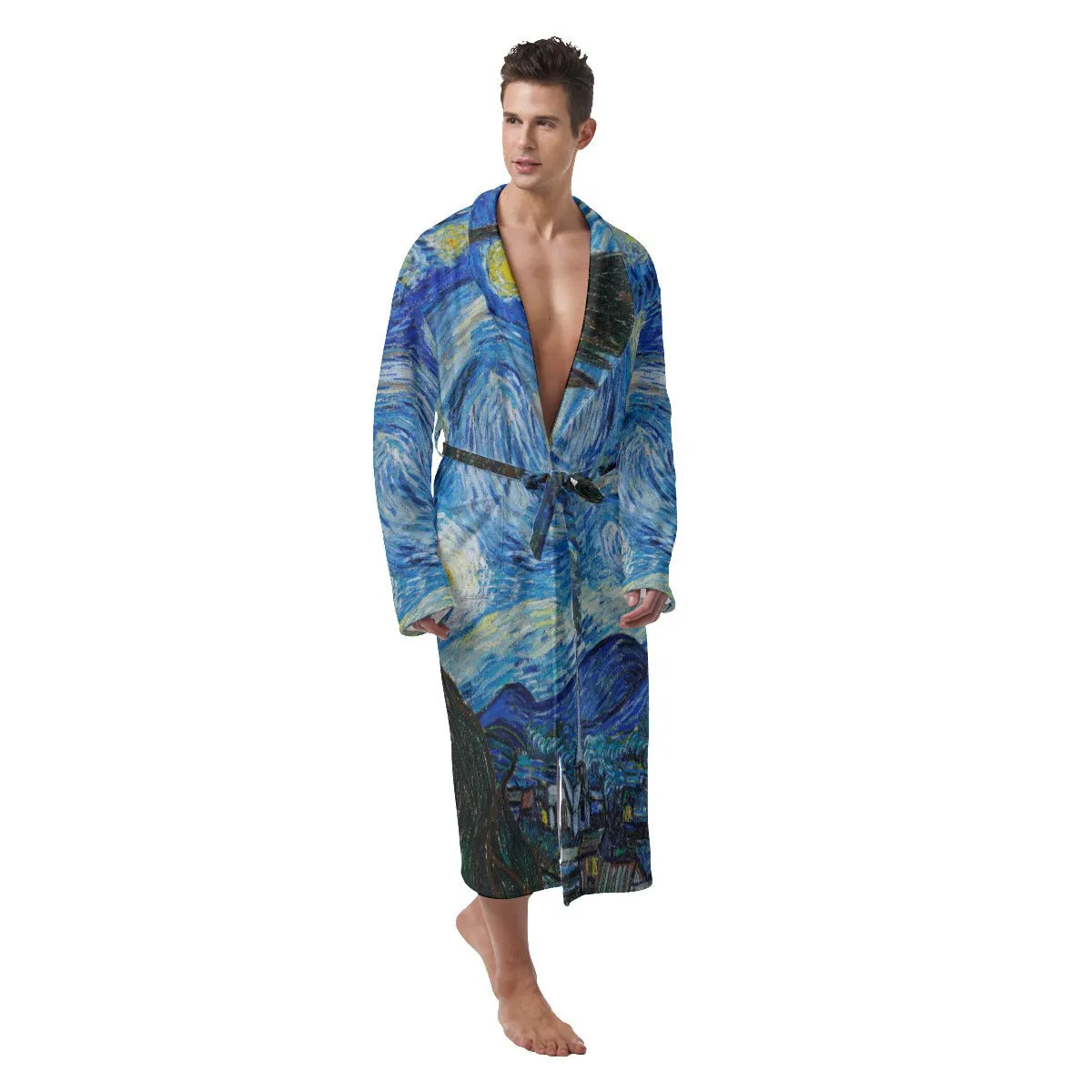 The Starry Night Van Gogh Art Heavy Fleece Robe