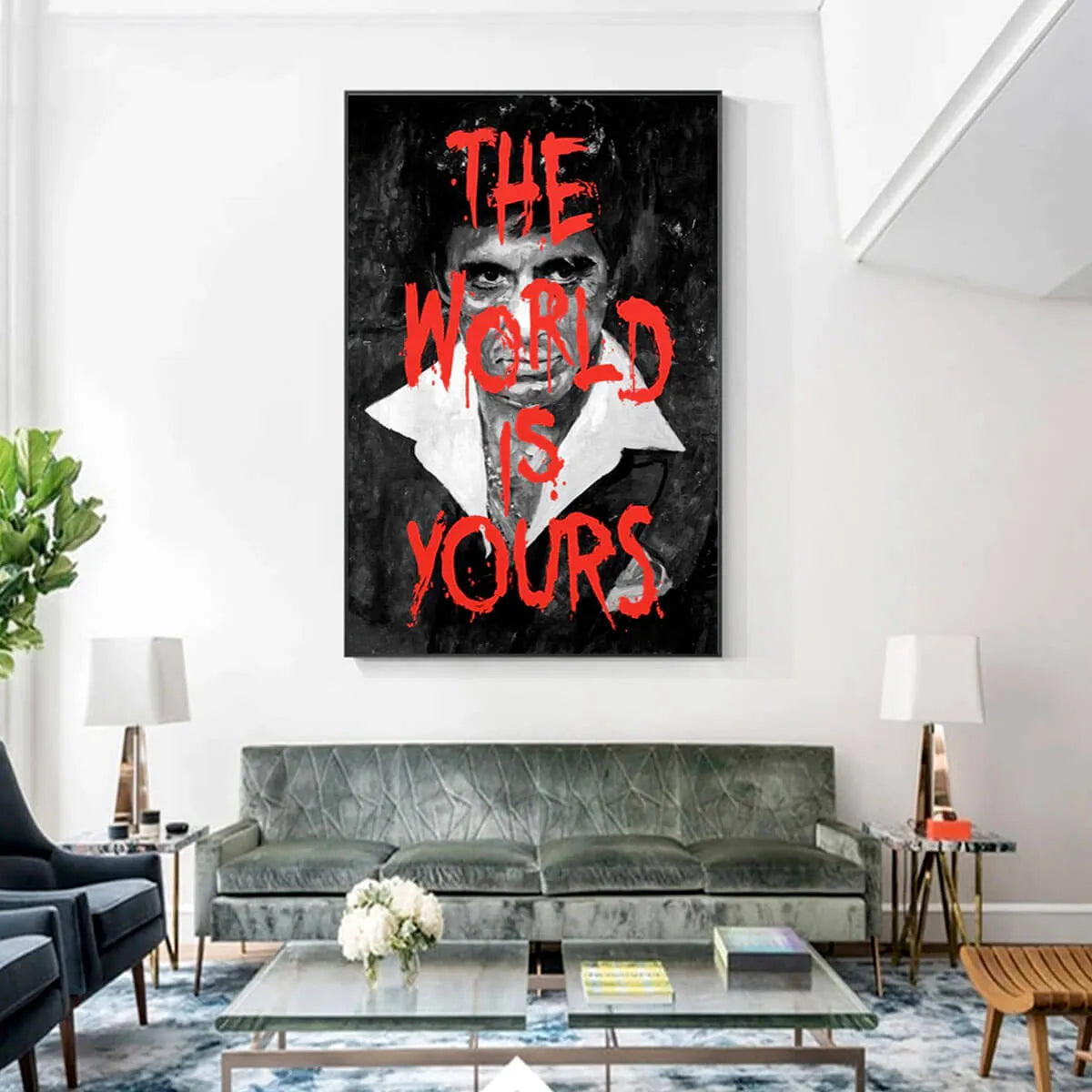 The World is Yours Classic Gangster Movie Canvas Painting Print Wall Art