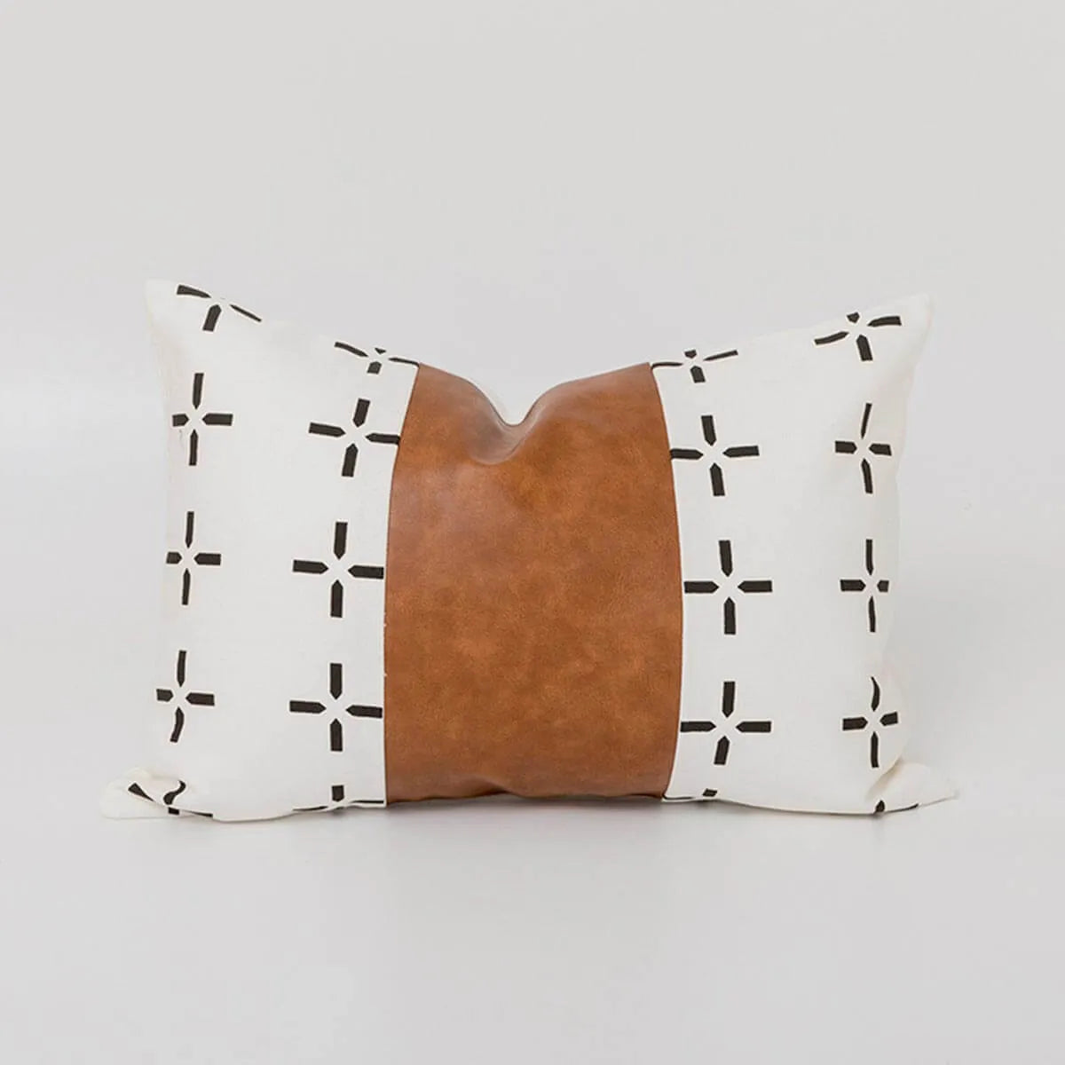 Throw Pillow Case PU Leather Canvas Decorative Cushion Cover Sofa