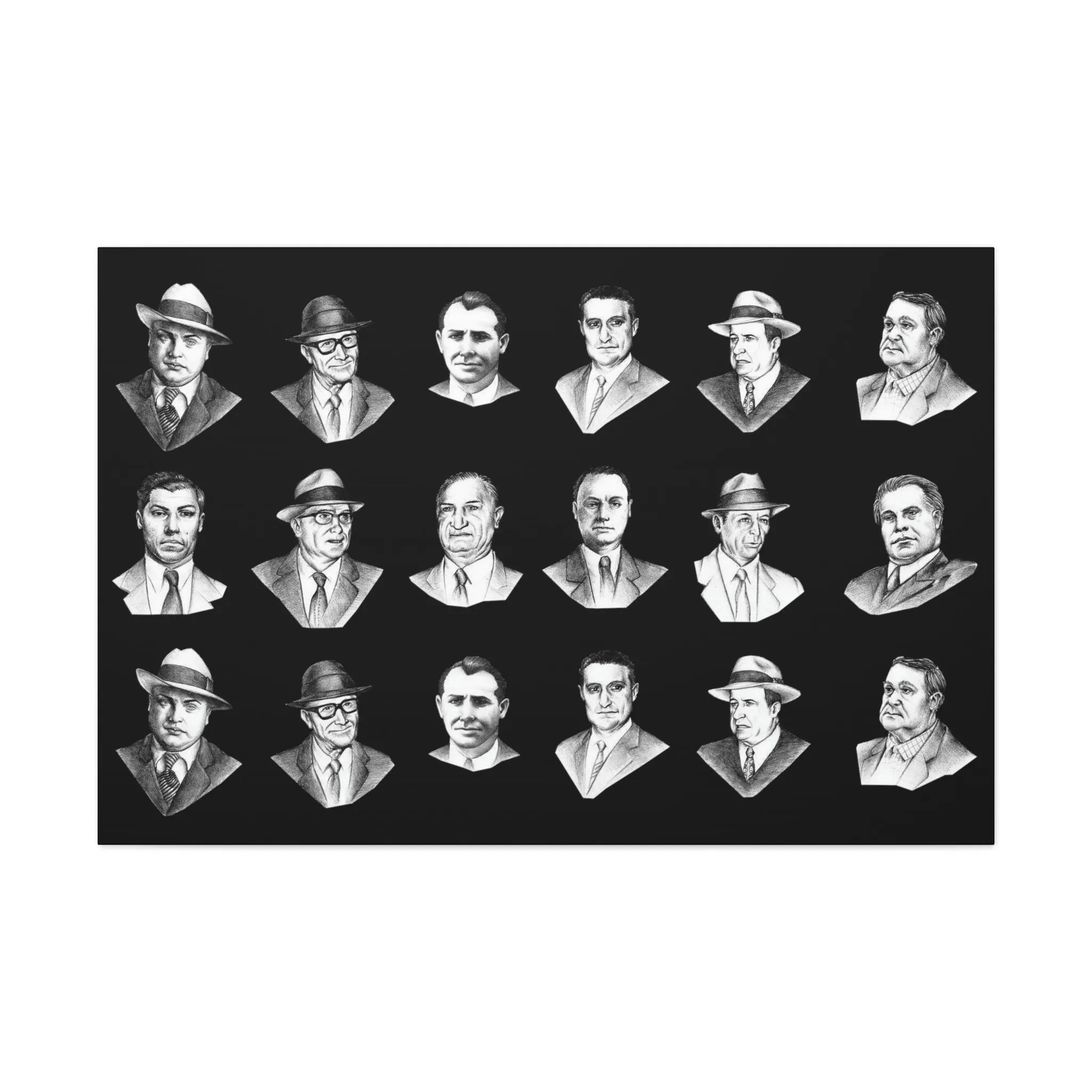 Top Real-Life Mob Bosses Cosa Nostra Canvas Gallery Wraps