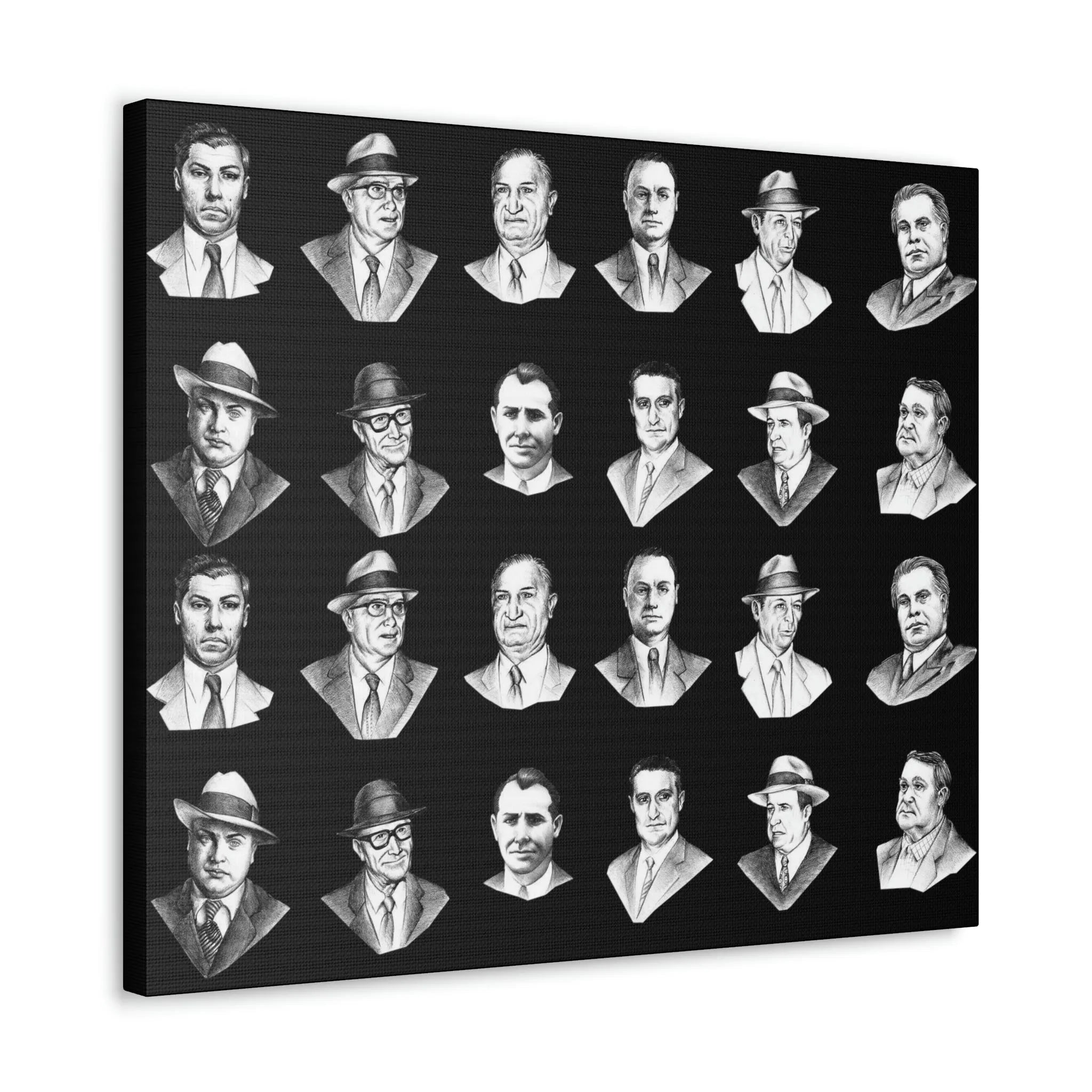 Top Real-Life Mob Bosses Cosa Nostra Canvas Gallery Wraps
