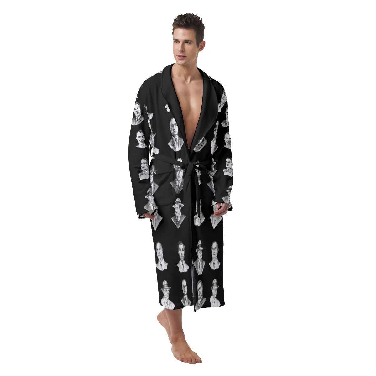 Top Real-Life Mob Bosses Cosa Nostra Heavy Fleece Robe