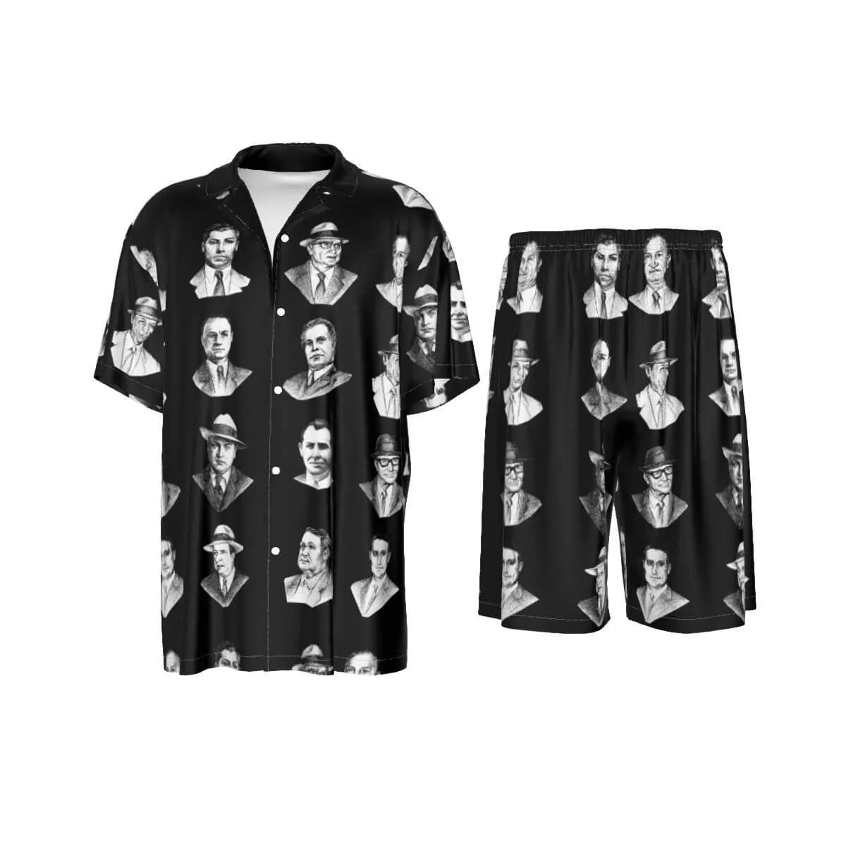 Top Real-Life Mob Bosses Cosa Nostra Silk Shirt Suit Set