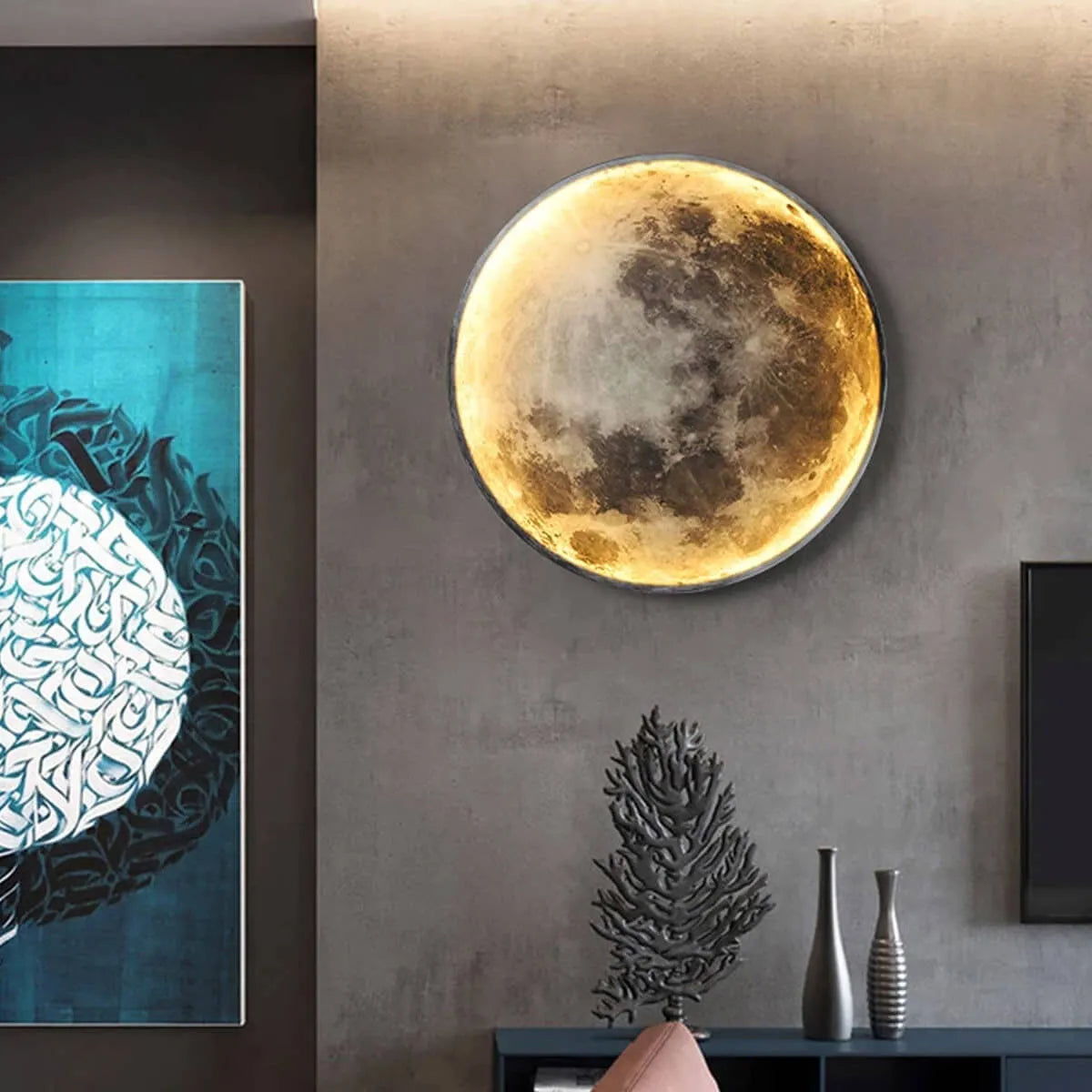 Universe Simple Bedside Lunar Wall Lamp Moon Home Decor Space Interior