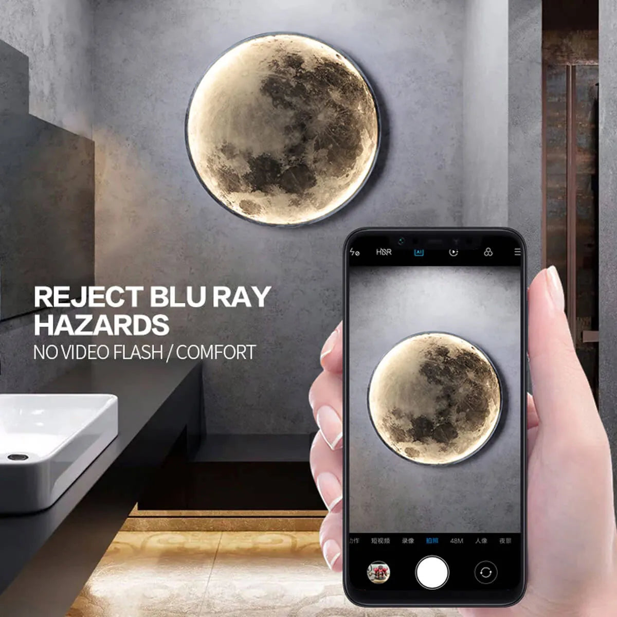 Universe Simple Bedside Lunar Wall Lamp Moon Home Decor Space Interior