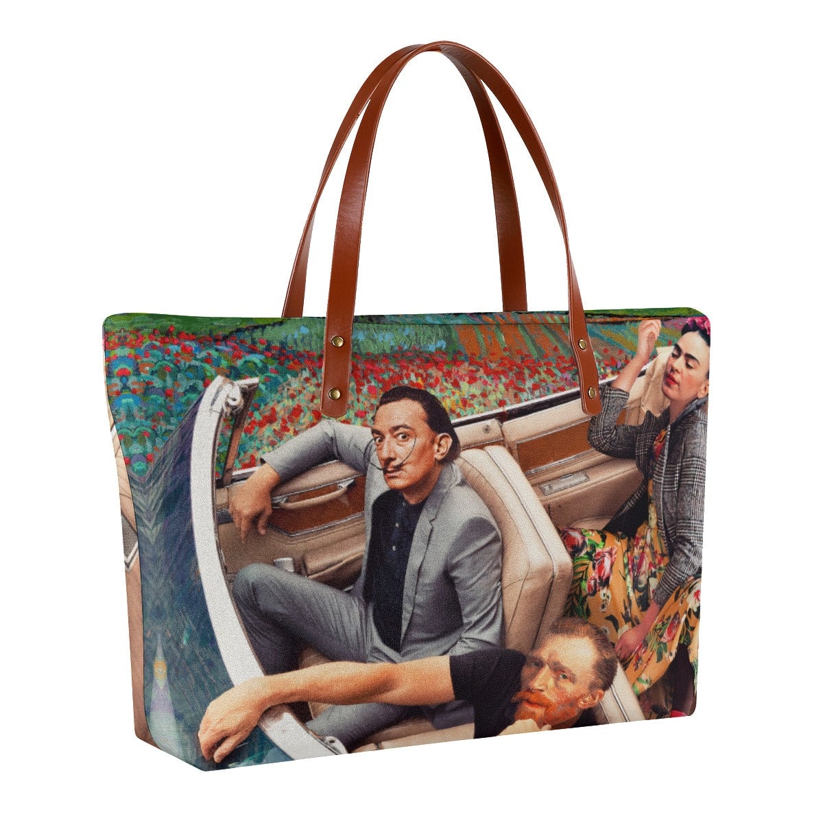 Van Gogh Dali and Frida Kahlo Iconic Artists Tote Bag