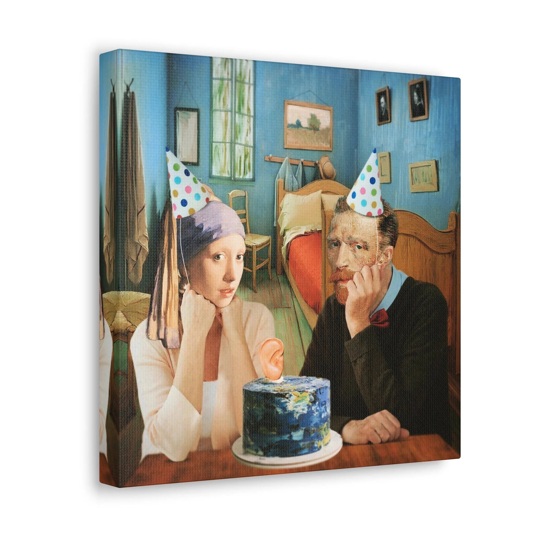 Captivating Vincent Van Gogh Birthday Art Parody Canvas Wraps