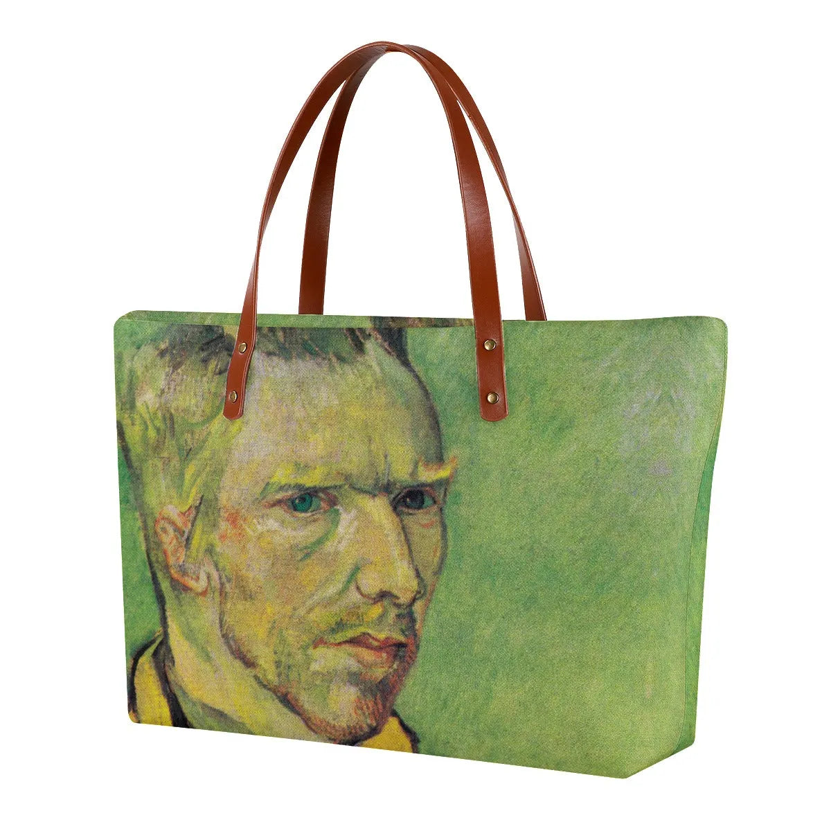 Vincent van Gogh’s Self-Portrait on Green Tote Bag