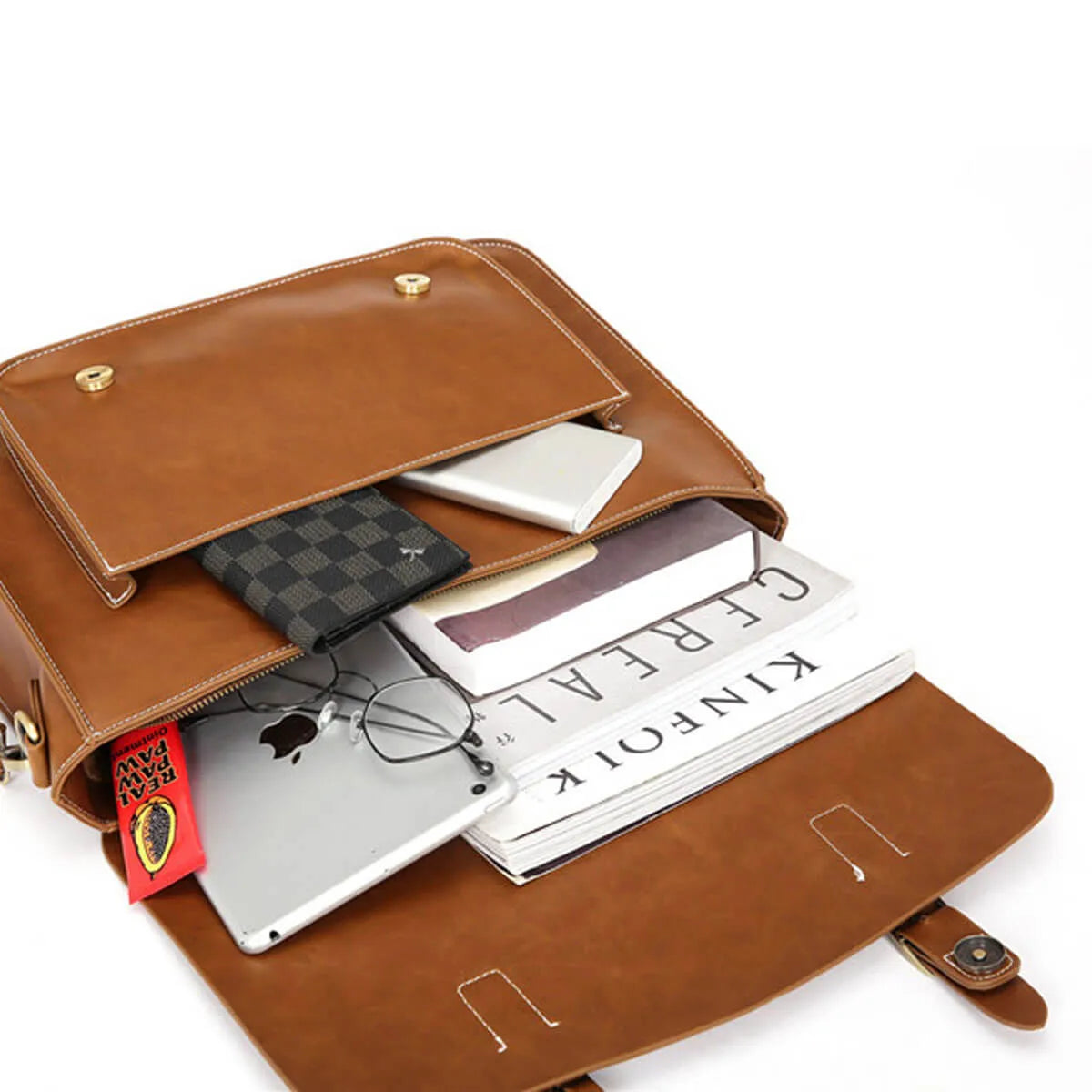 Vintage Business Retro Messenger Handbag Horse Leather Briefcase
