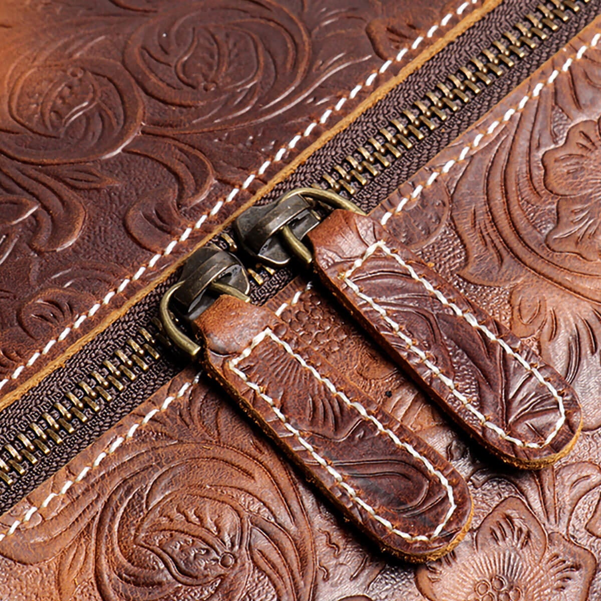 Luxury Embossed Leather Overnight Bag