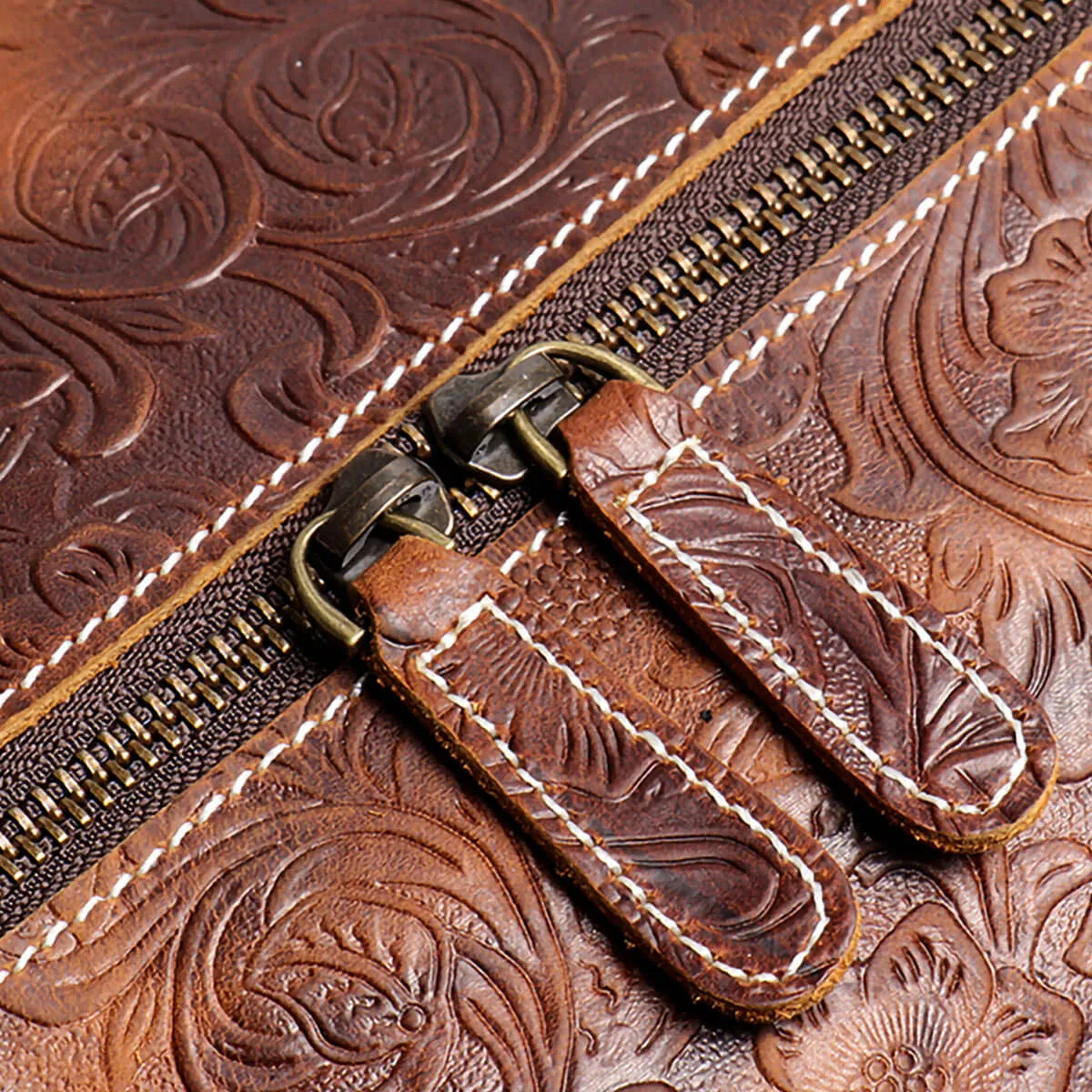 Luxury Embossed Leather Overnight Bag