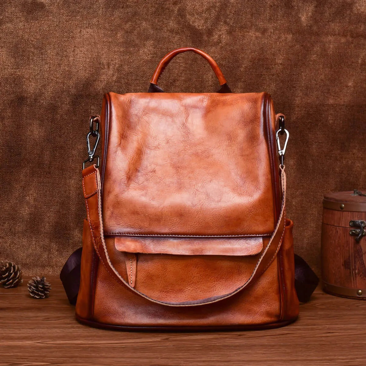 Brown Retro Style Ladies' Daypack