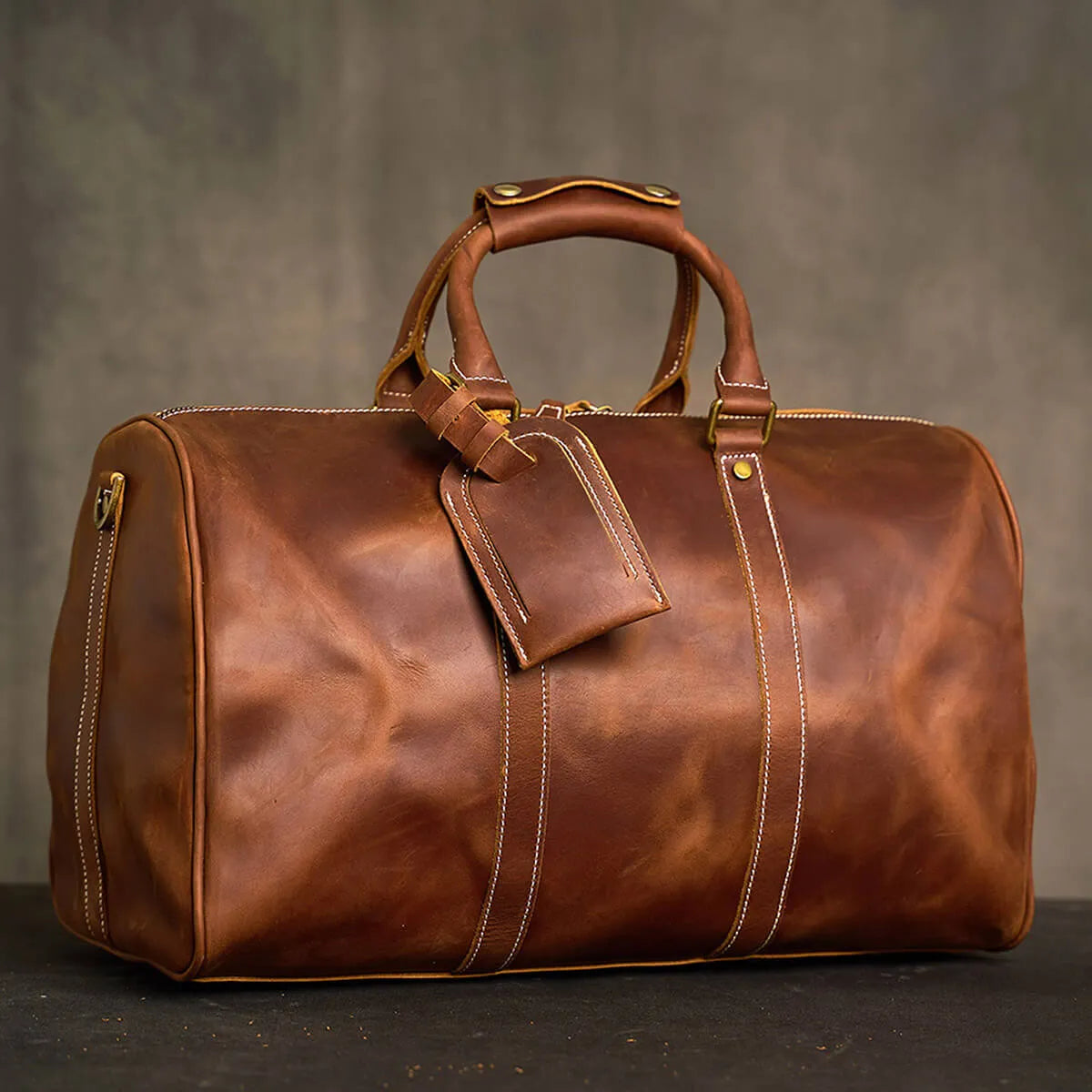 Vintage Travel Business Large Capacity Luggage Leather Bag