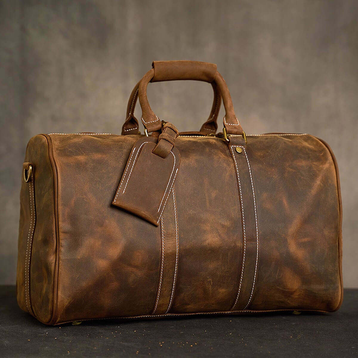 Vintage Travel Business Large Capacity Luggage Leather Bag