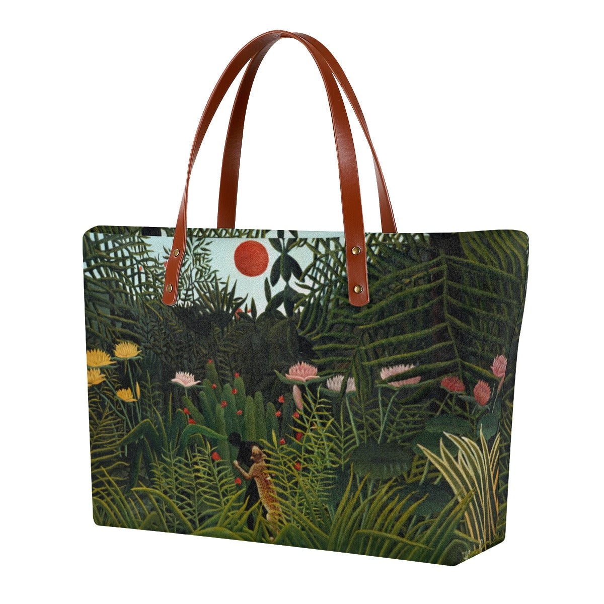 Virgin Forest with Sunset by Henri Rousseau Tote Bag